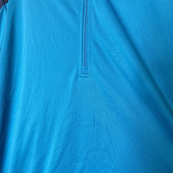 adidas Men Primegreen Colorblock Essentials UPF 1/4 Zip Pullover Stretch Blue L - Picture 7 of 13